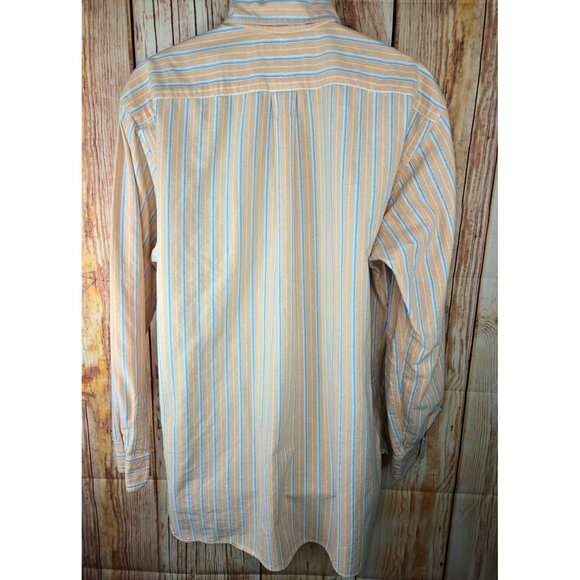 Ralph Lauren Mens Classic Fit Orange Striped Dress Shirt XL - Picture 2 of 8